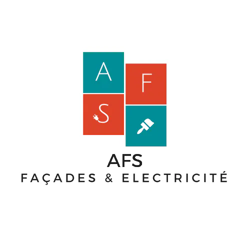 Logo AFS Façades & Électricité avec lettres A, F, S et symbole de pinceau en teal et corail