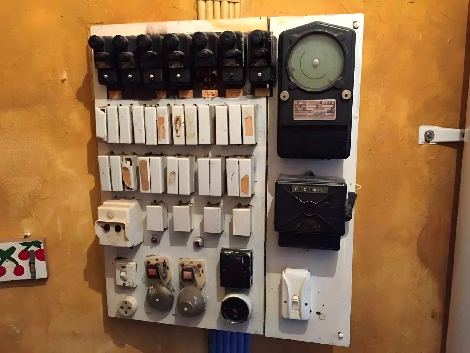 Ancien tableau électrique avant sa rénovation par AFS Façades & Électricité